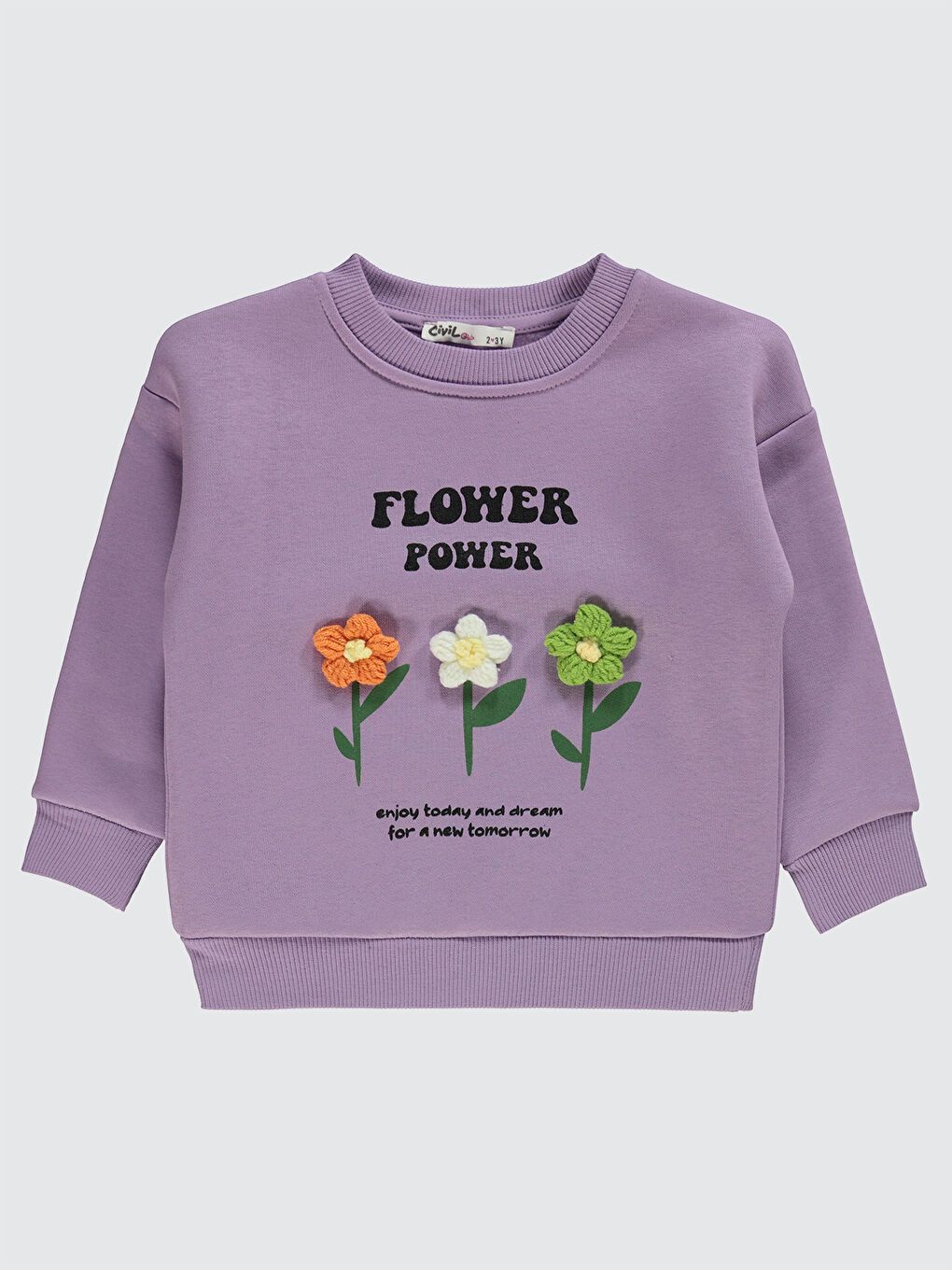 Civil Lila Girls Kız Çocuk Sweatshirt 2-5 Yaş Lila