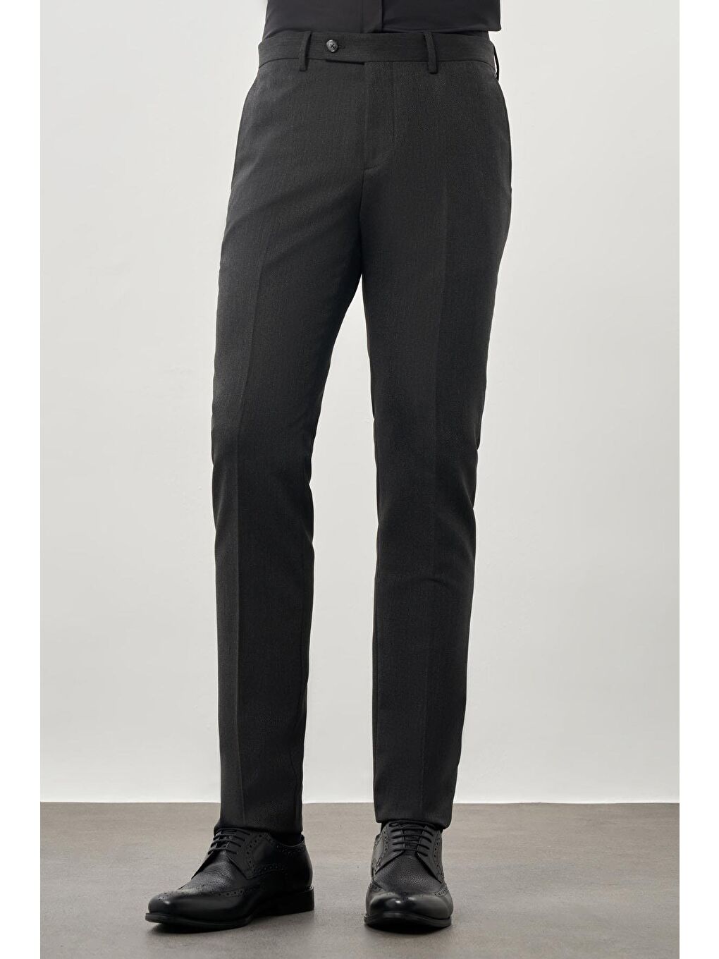 Koyu Antrasit Esnek Yandan Cepli Slim Fit Classic Erkek Pantolon 1003245209