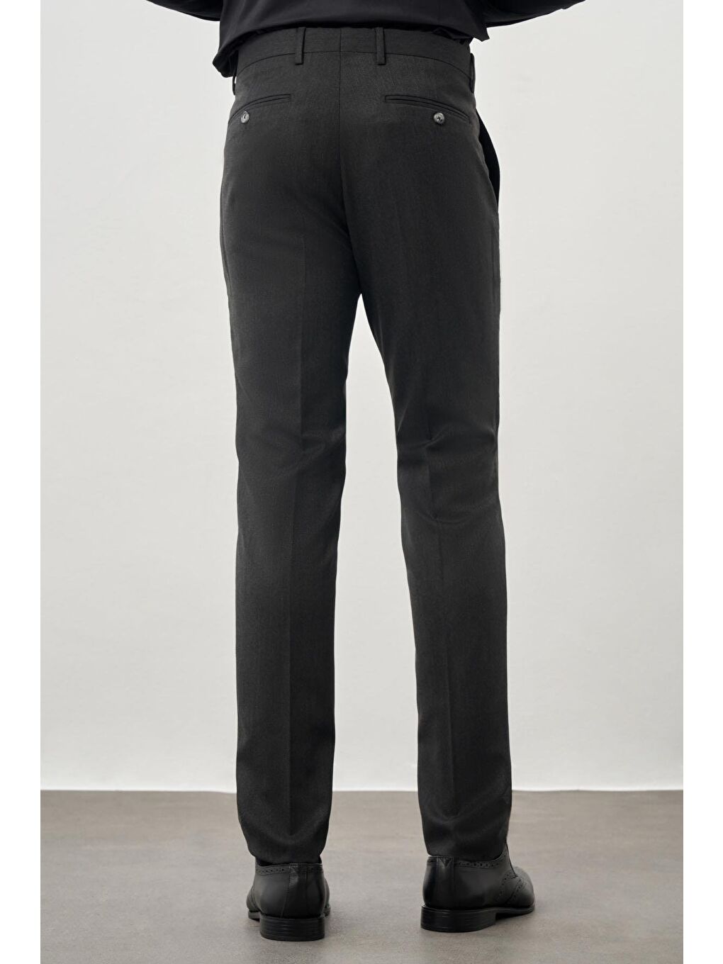 Koyu Antrasit Esnek Yandan Cepli Slim Fit Classic Erkek Pantolon 1003245209-3