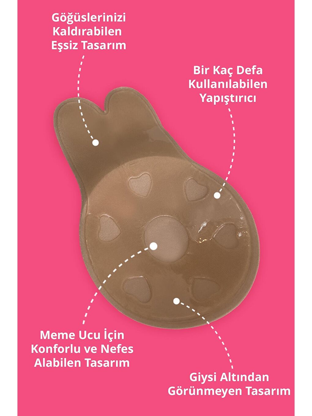 Bej Ten Göğüs Ucu Kapatıcı, Gizleyici Ve Göğüs Dikleştirici-3