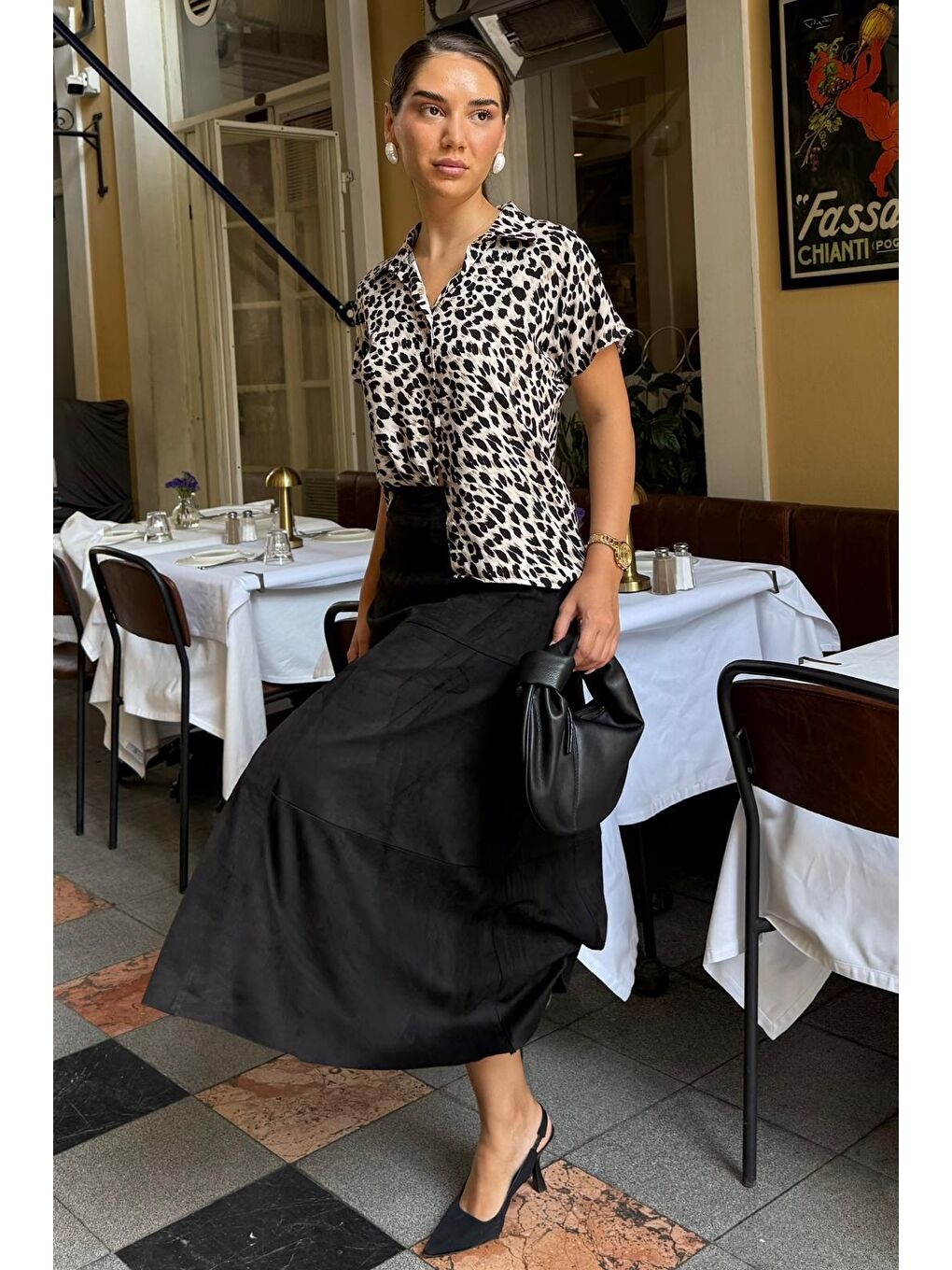 Siyah Süet Uzun Etek Mg2549-4