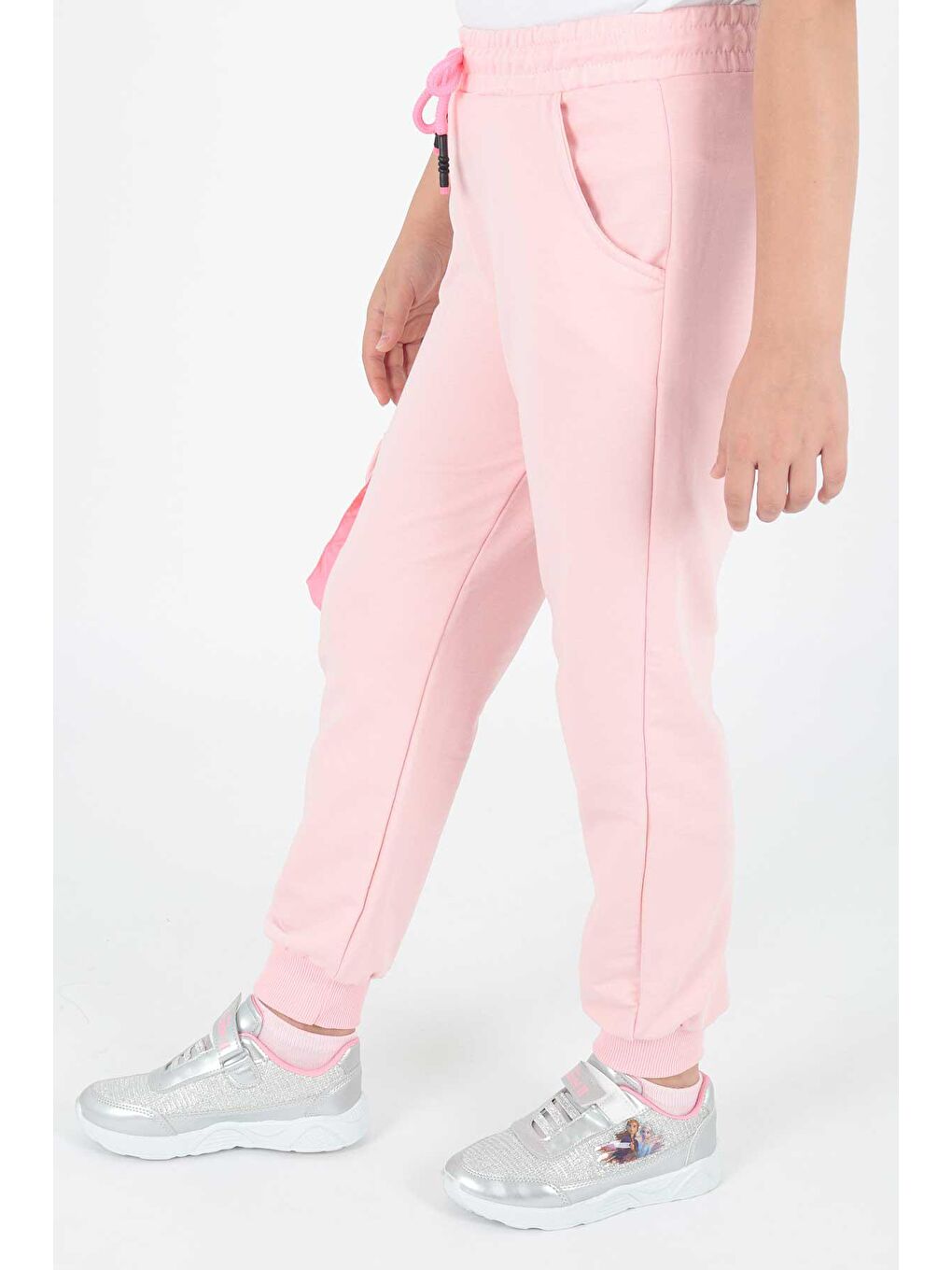 Pembe Kids Kız Live Baskılı Eşofman Altı Bağcıklı Lastikli Dar Paça Pamuklu Eşofman Altı Ak722473-3