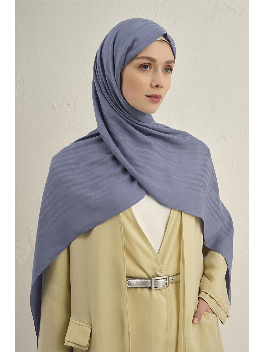 Mavi Lyocell Viscon Stripes Şal 2 26-1