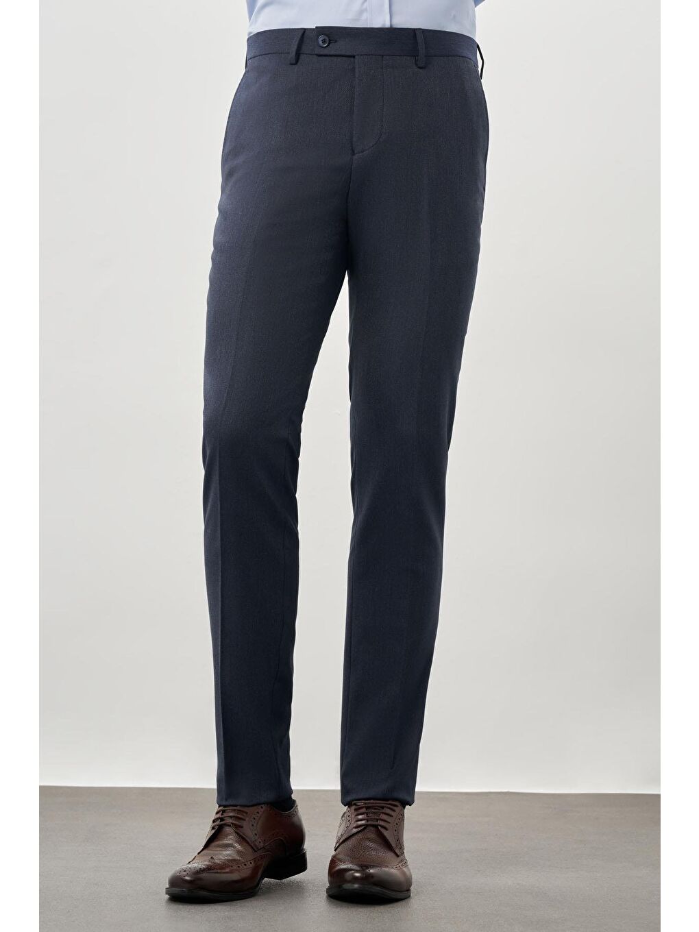 Lacivert Düz Gabardin Esnek Yan Cep Slim Fit Classic Erkek Pantolon 1003245209_202