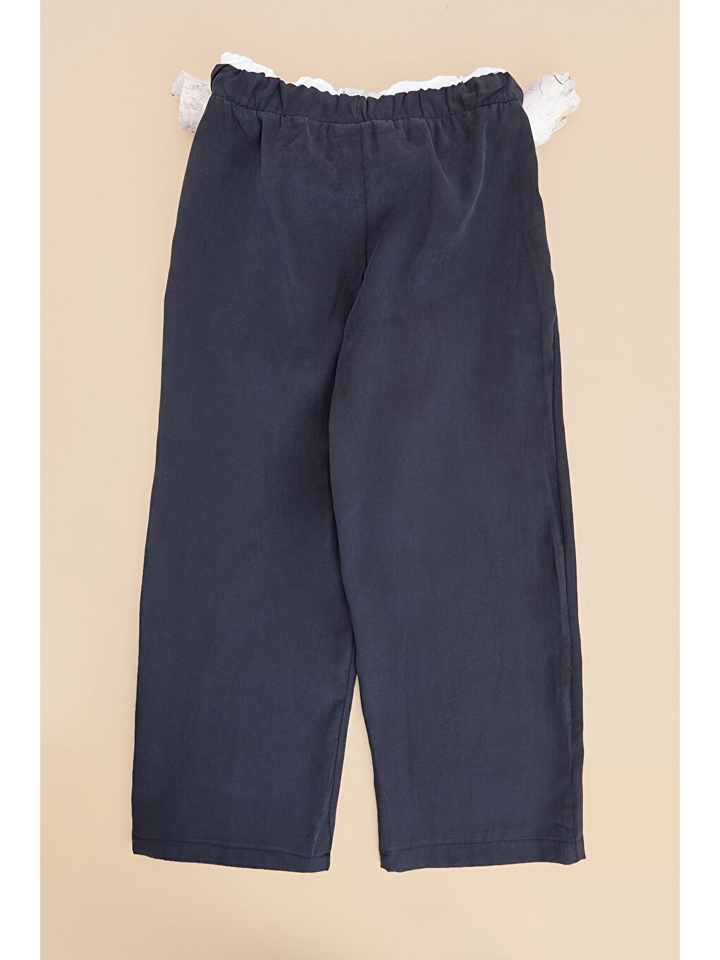 Antrasit Beli Garnili Lyocell Kumaş Kız Çocuk Pantolon-1