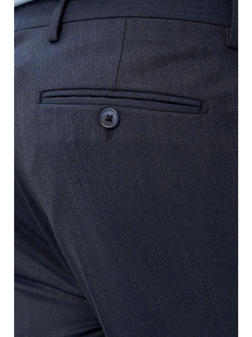 Lacivert Düz Gabardin Esnek Yan Cep Slim Fit Classic Erkek Pantolon 1003245209_202-4