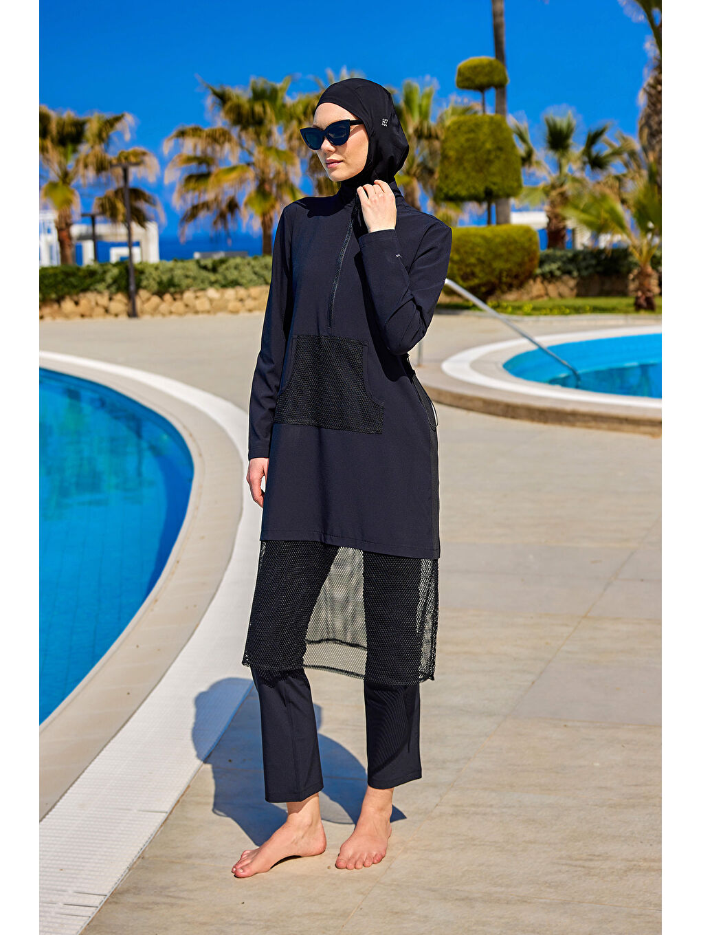 Tam Kapalı Tesettür Mayo M2508-1 Siyah