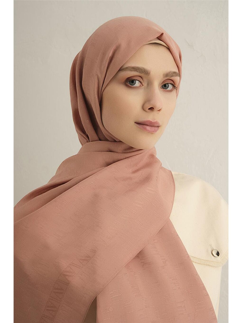 Pembe Pamora Dama Çerçeve Şal 2 37-3