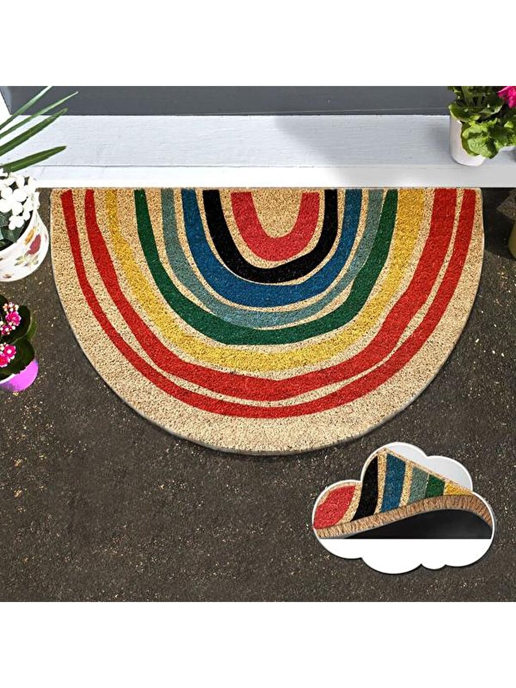 Koko Porque Kapı Önü Paspası - Bej - 45x74x2 cm-3