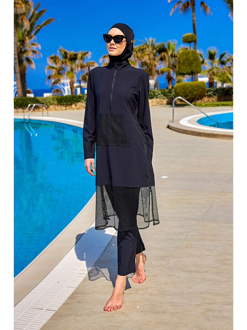 Tam Kapalı Tesettür Mayo M2508-1 Siyah-2
