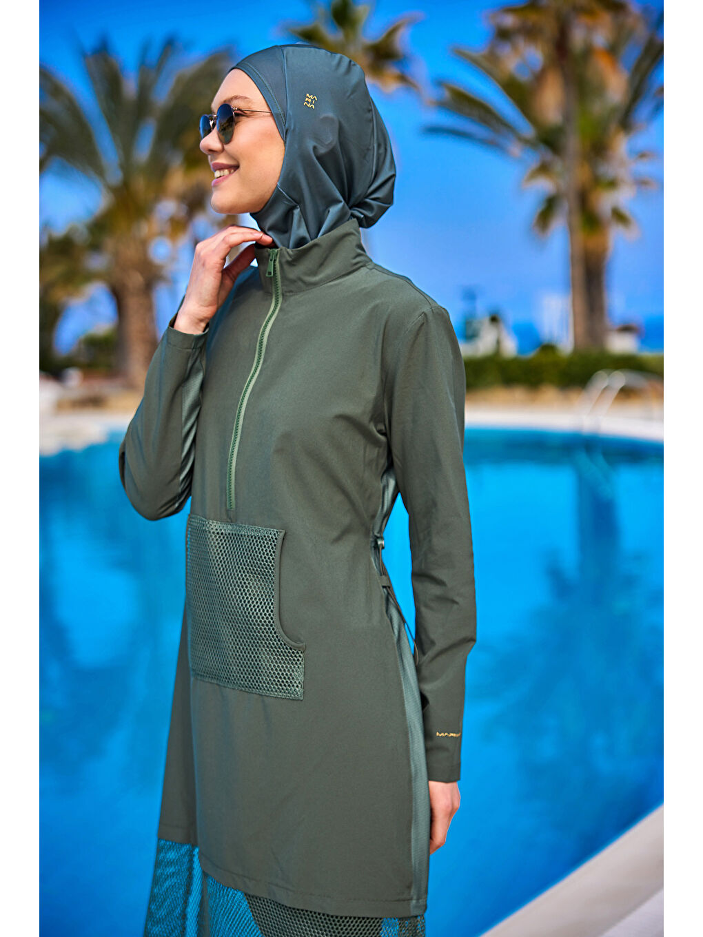 Tam Kapalı Tesettür Mayo M2508-3 Haki-1