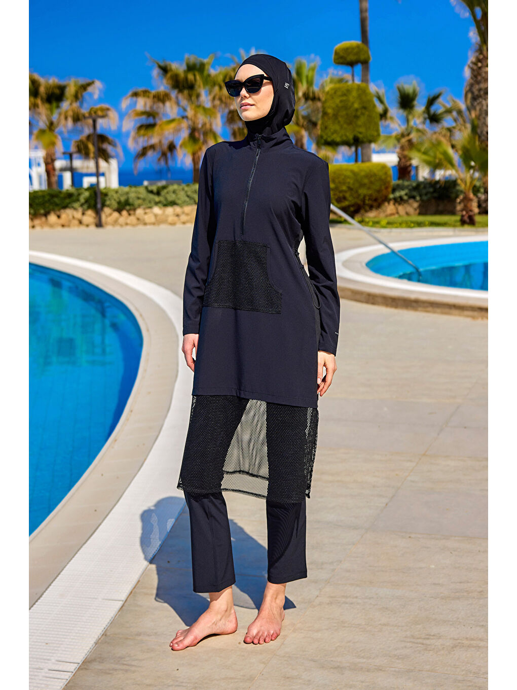 Tam Kapalı Tesettür Mayo M2508-1 Siyah-3