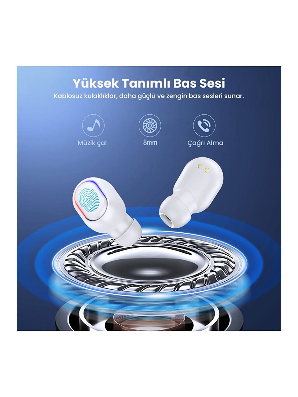 AUT114 Tws Bluetooth Kulaklık A8S - Ekran Göstergeli Kablosuz Ios ve Android Uyumlu-3