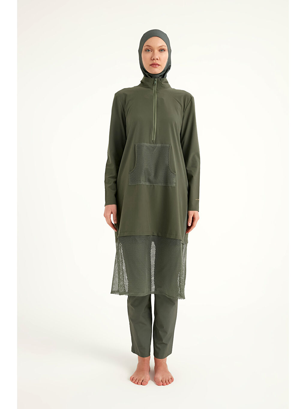 Tam Kapalı Tesettür Mayo M2508-3 Haki-4