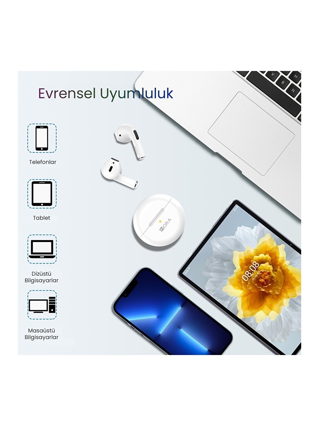 AUT119 Tws Bluetooth Kulaklık LTW-006 Kablosuz - Ios ve Android Uyumlu - Şarj Kutulu-5