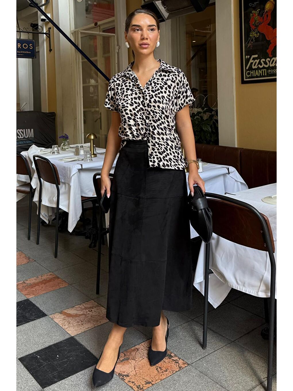 Siyah Süet Uzun Etek Mg2549-7