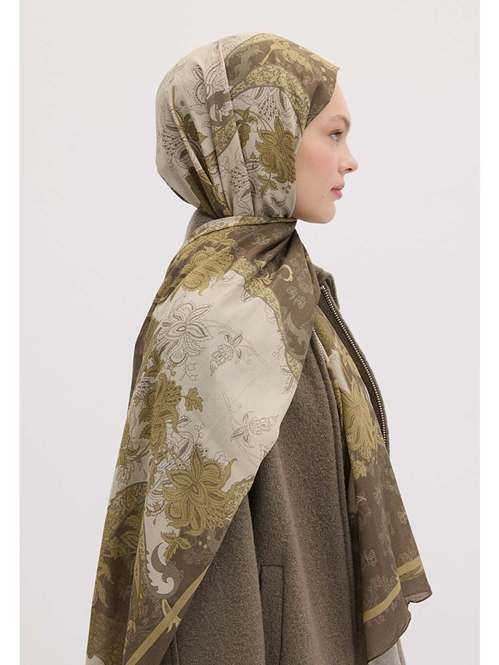 Sıenna Desen Şal Haki-4