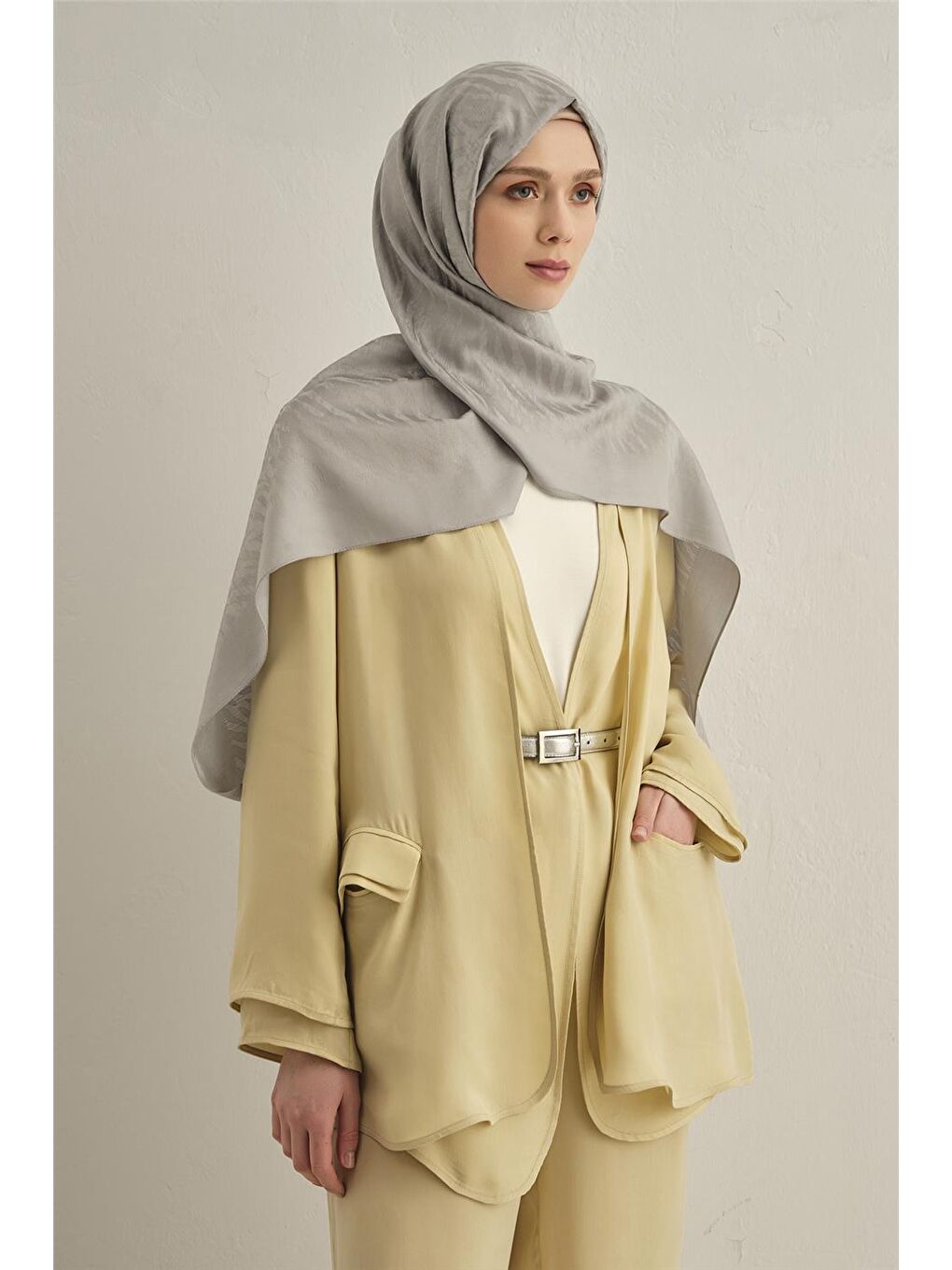 Gri Pamora Zebra Desen Şal 1 20