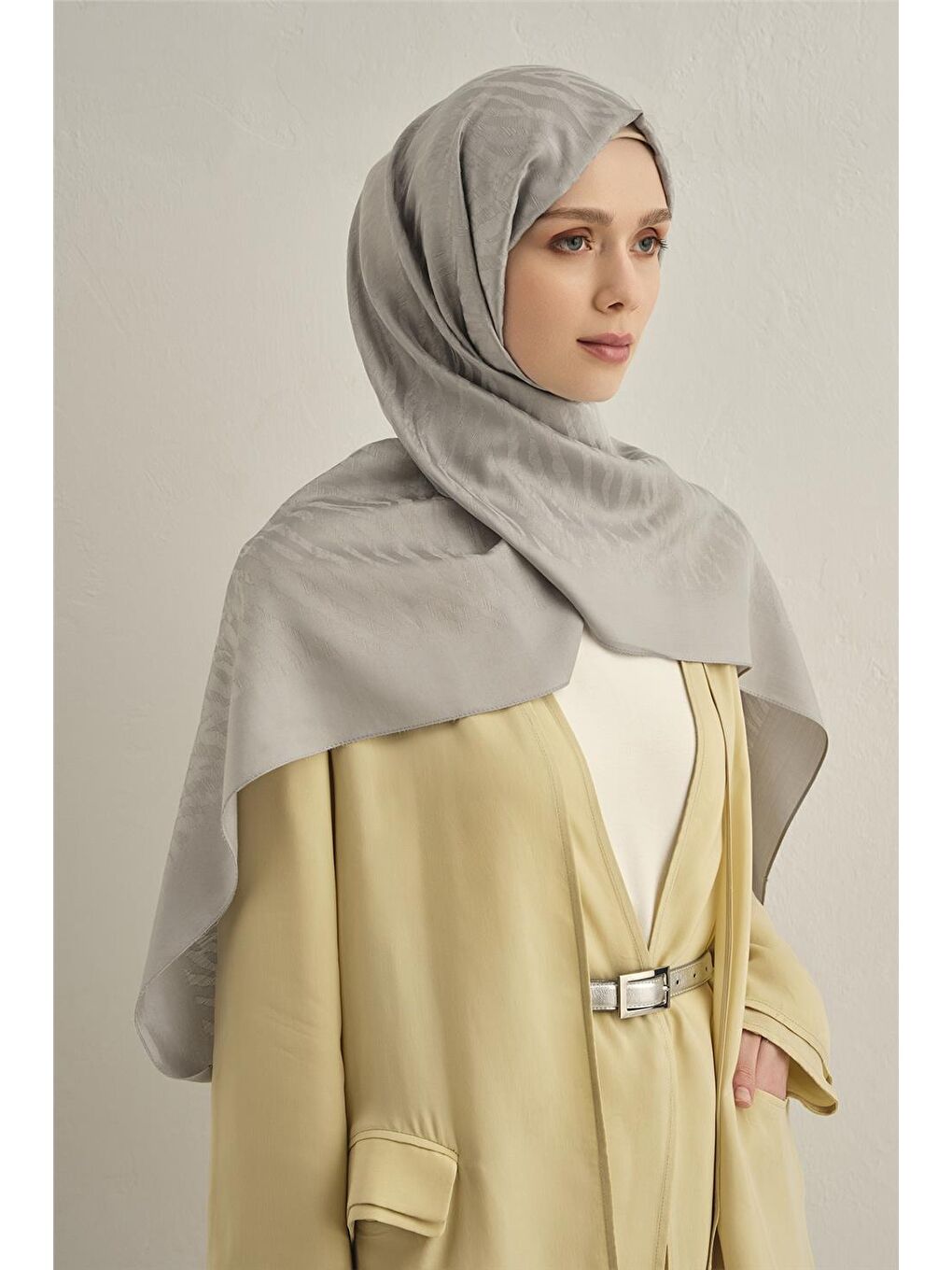 Gri Pamora Zebra Desen Şal 1 20-1