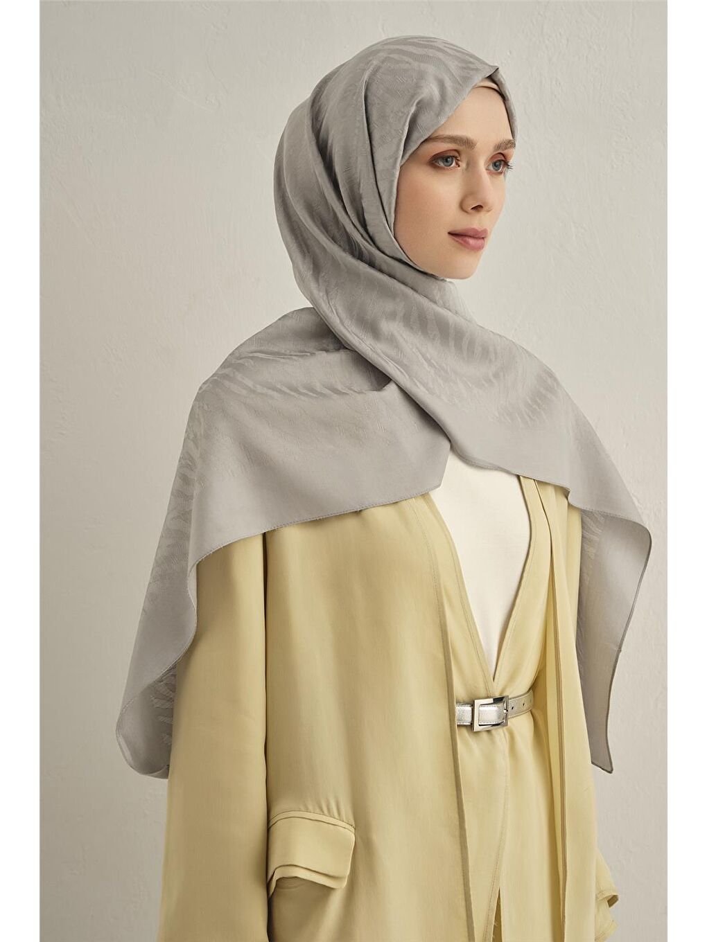 Gri Pamora Zebra Desen Şal 1 20-2