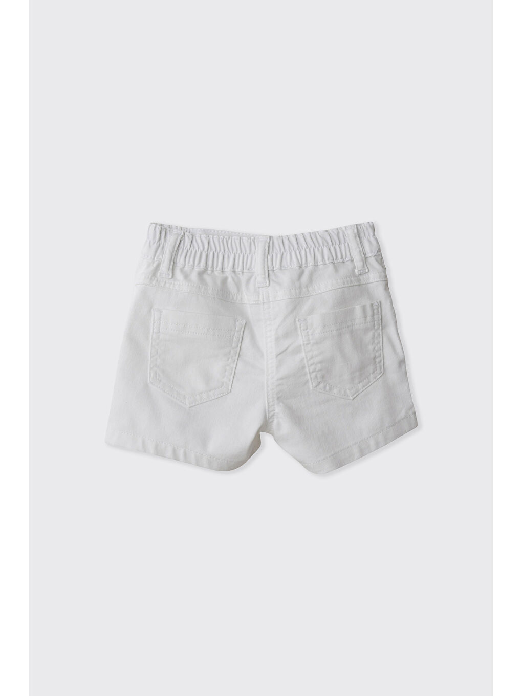 Kız Bebek Lastikli Beyaz Şort-2