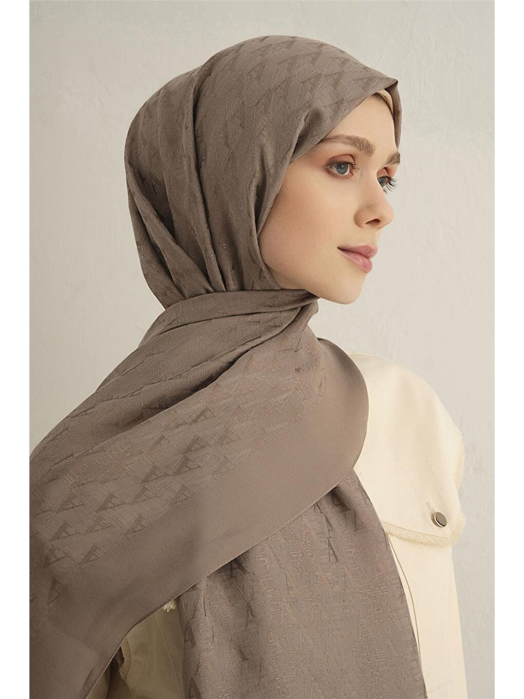 Bej Pamora Aa Monogram Şal 3 07-3