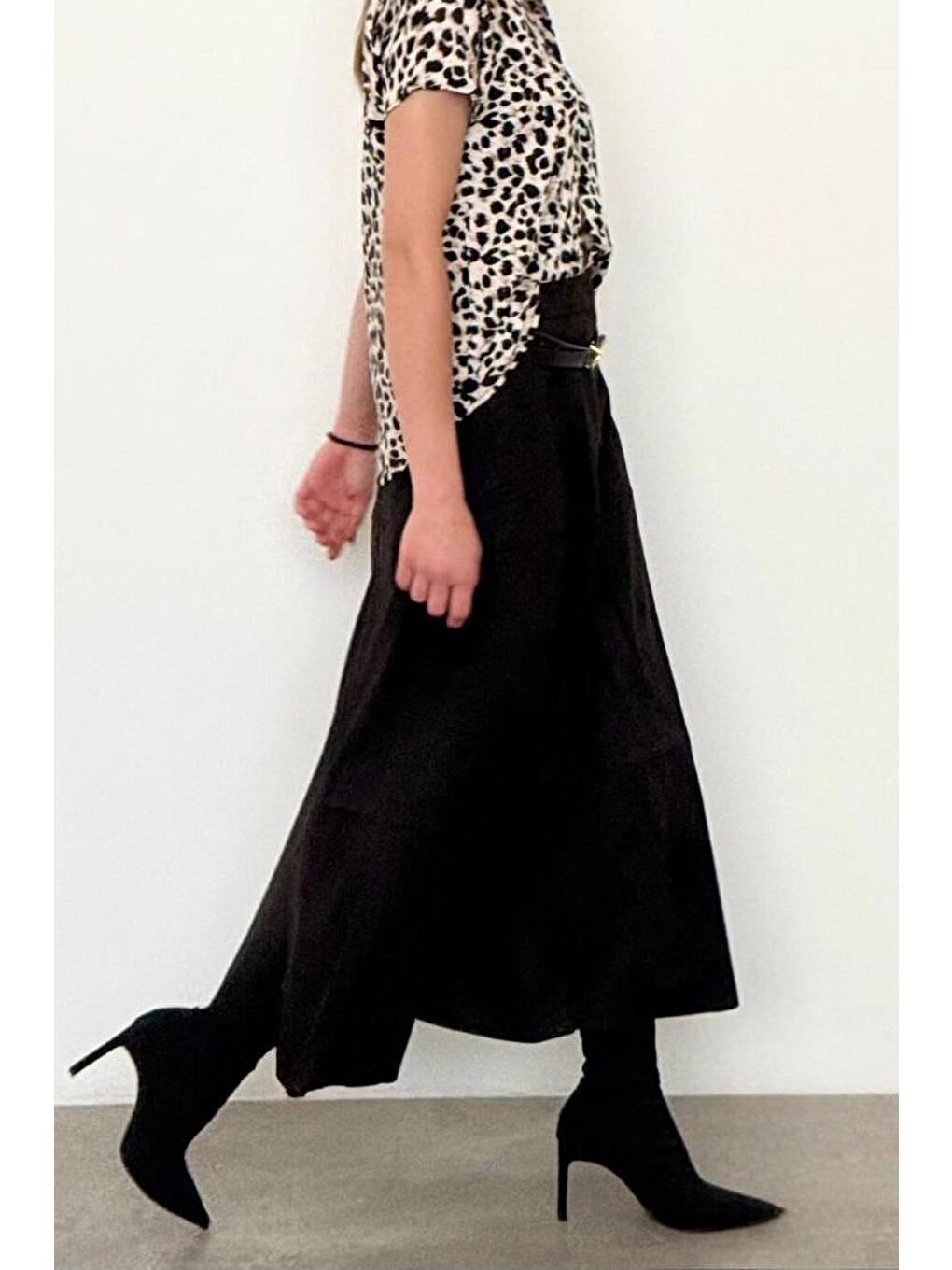 Siyah Süet Uzun Etek Mg2549-8