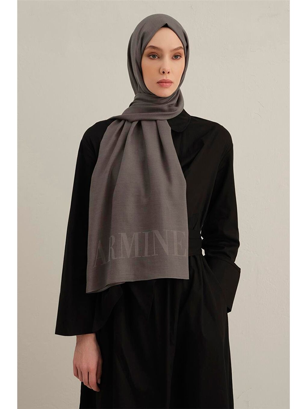 Bej Logo Drop Pamuk İpek Şal 20-1