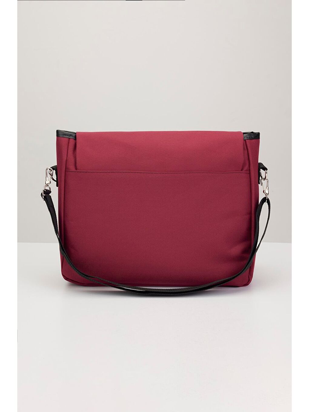 Unisex Ayarlanabilir Çapraz Askılı Bordo Postacı Omuz Çantası-4