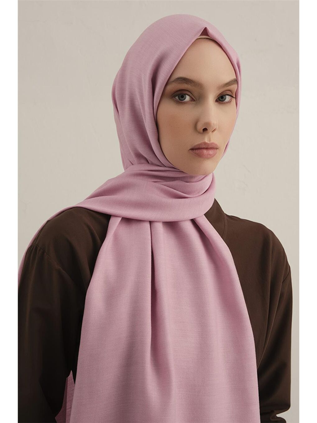 Pembe Logo Drop Pamuk İpek Şal 37-3