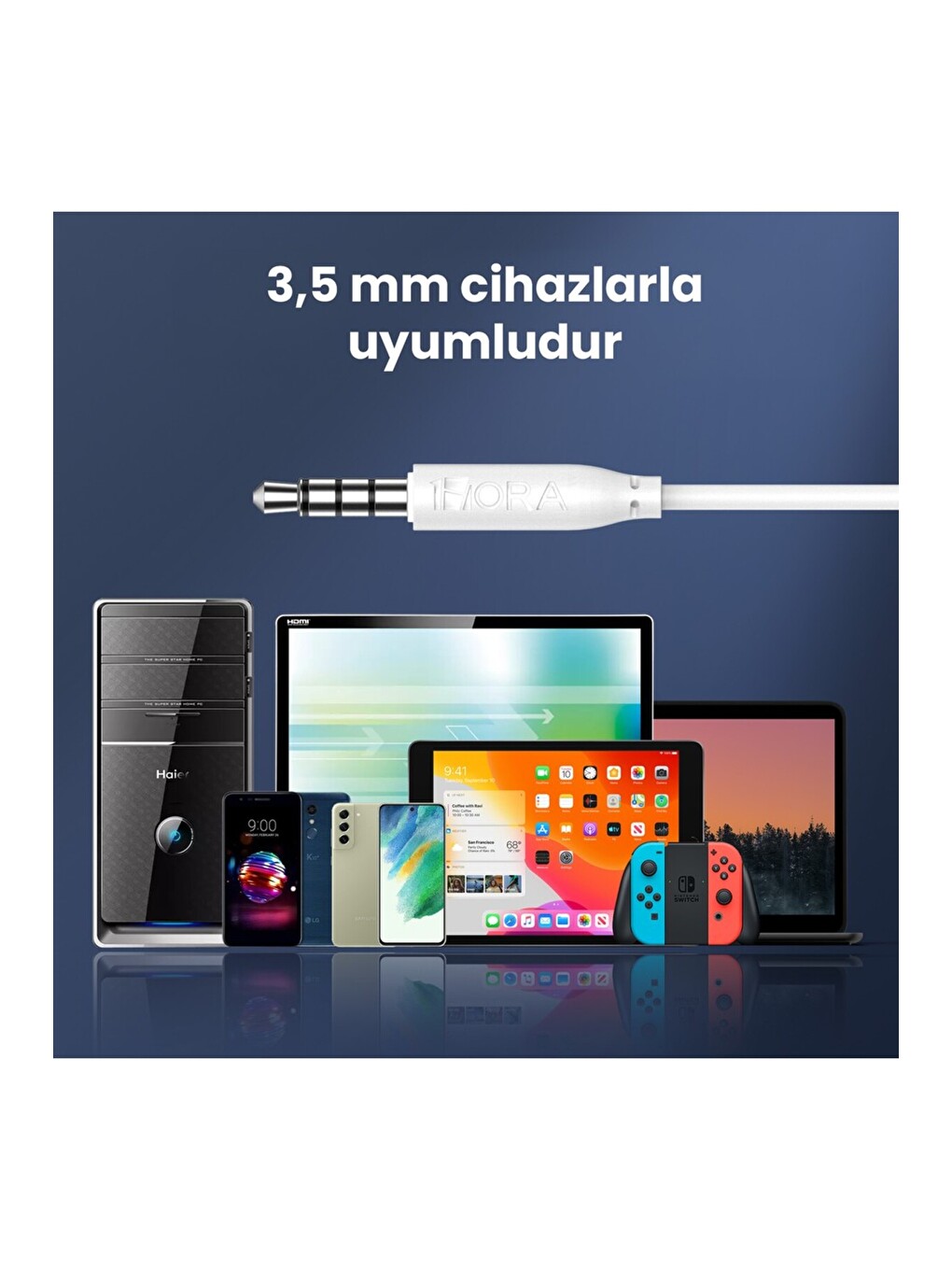 AUT117 3.5mm Kulak Içi Kablolu Kulaklık LTX-LH023 - Mikrofonlu - Android Uyumlu - Beyaz-2
