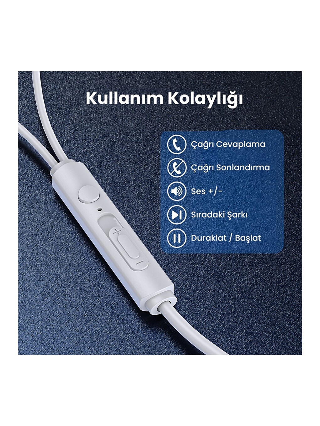 AUT117 3.5mm Kulak Içi Kablolu Kulaklık LTX-LH023 - Mikrofonlu - Android Uyumlu - Beyaz-4