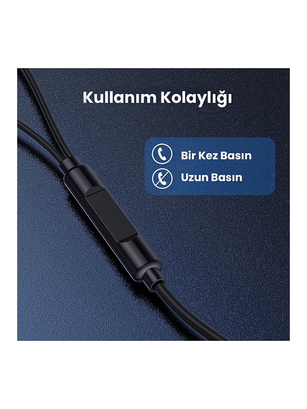 AUT122 3.5mm Kulak Içi Kablolu Kulaklık A369 Derin Bas ve Net Ses Kalitesi Mikrofonlu - Siyah-3