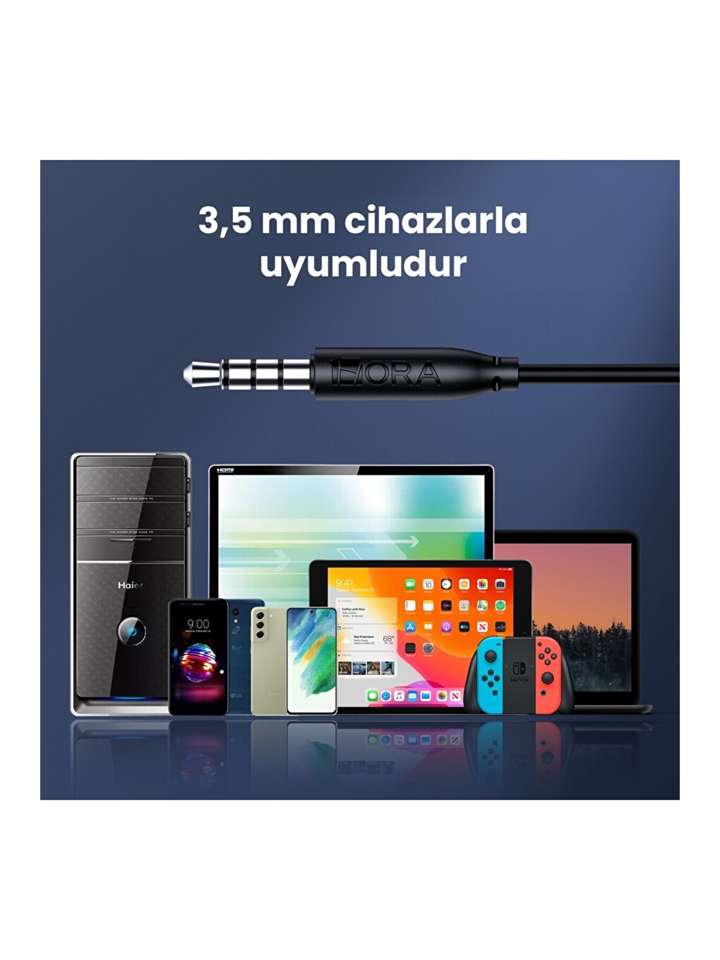 AUT122 3.5mm Kulak Içi Kablolu Kulaklık A369 Derin Bas ve Net Ses Kalitesi Mikrofonlu - Siyah-4