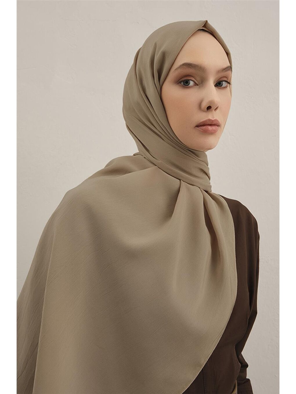 Bej Bordürlü Lyocell Şal 04-2