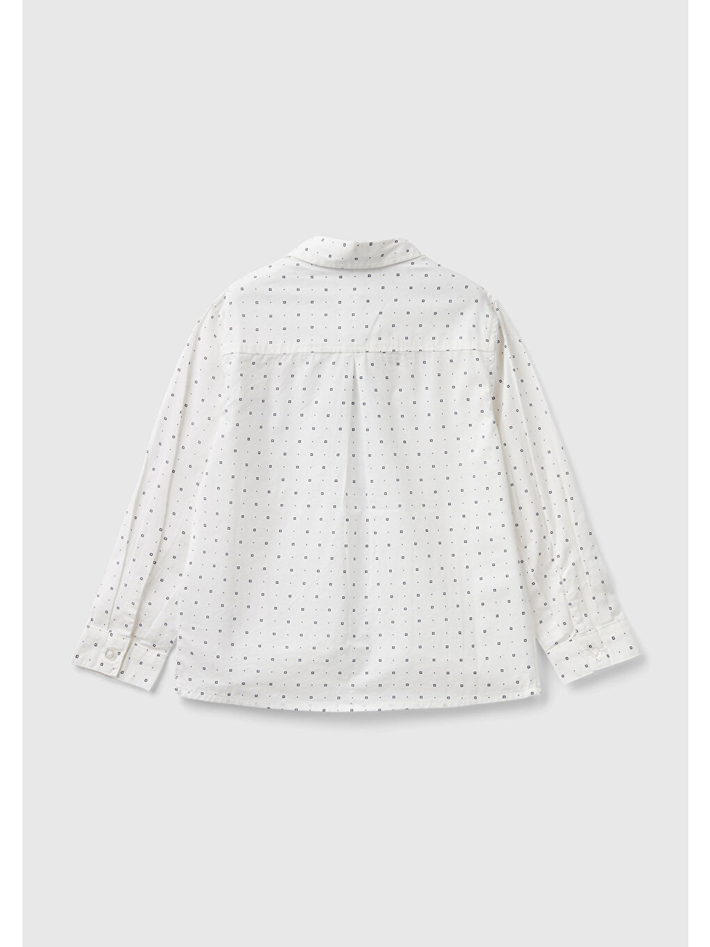 Erkek Çocuk Beyaz Önü Logo İşlemeli Desenli Yama Cepli Armürlü Gömlek-1