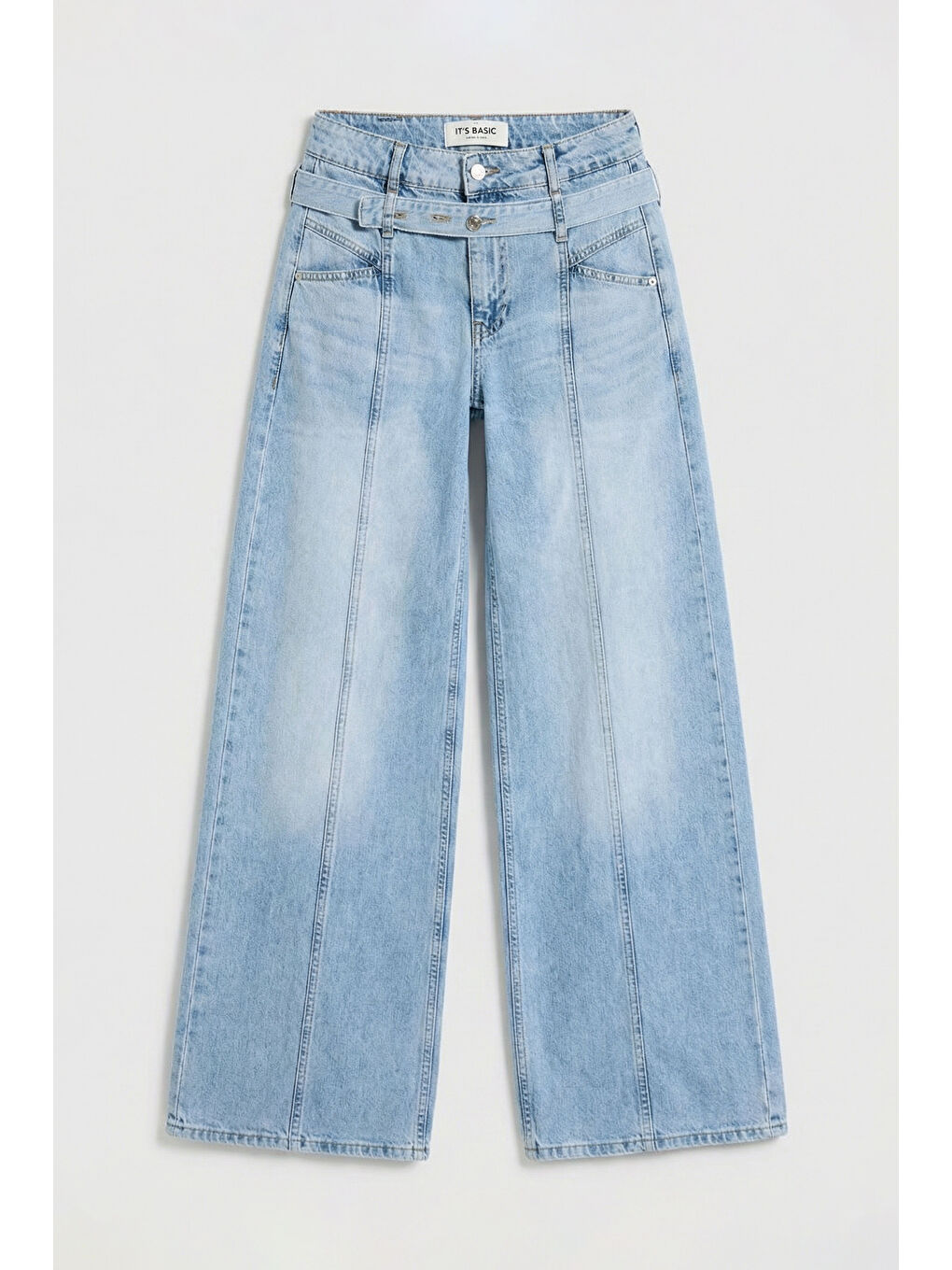 Mavi Kadın Jean Rengi 4s6-32 Straight Fit Kemer Detaylı Özel Tasarım Denim Jean-3