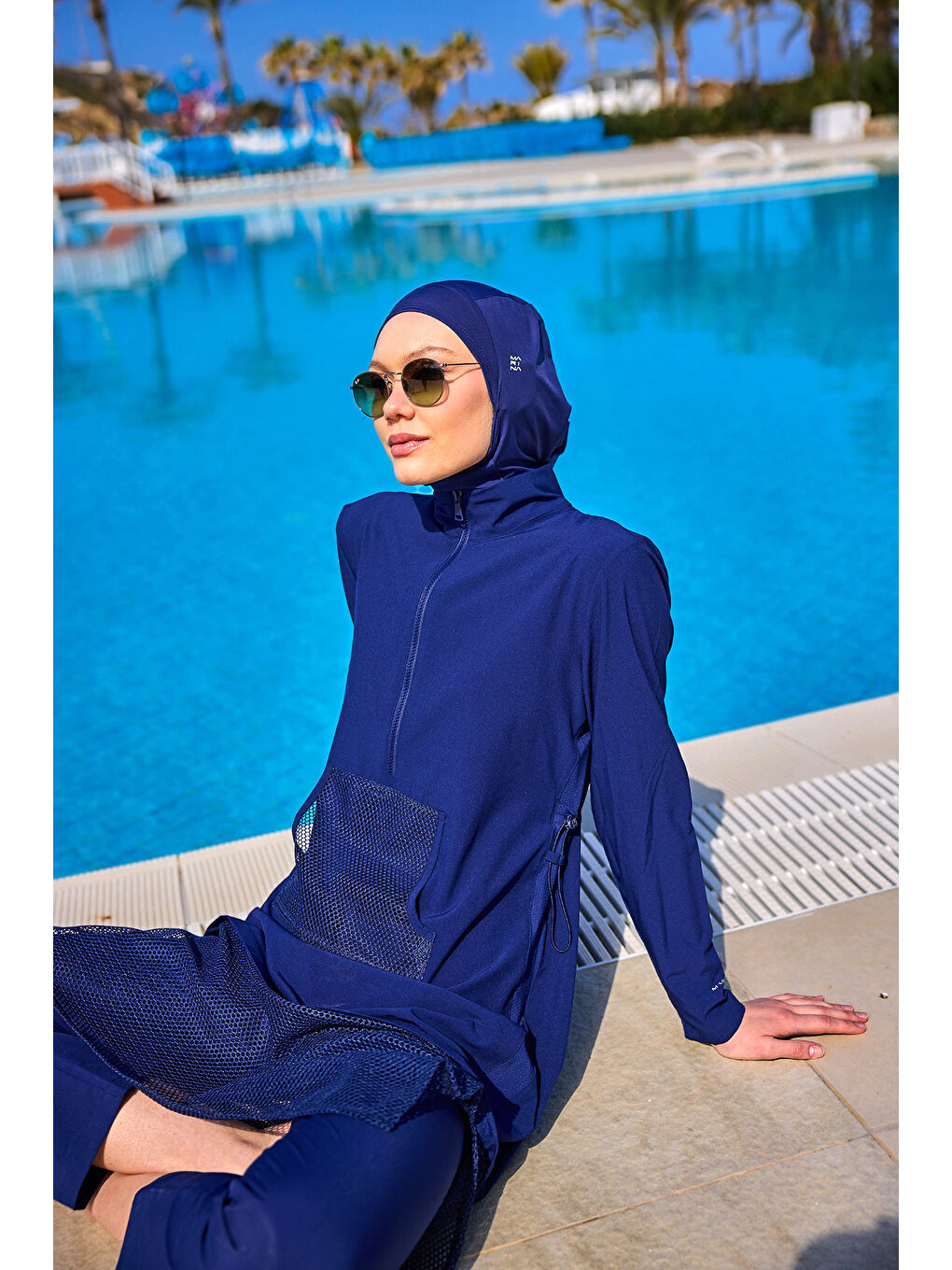 Tam Kapalı Tesettür Mayo M2508-2 Lacivert