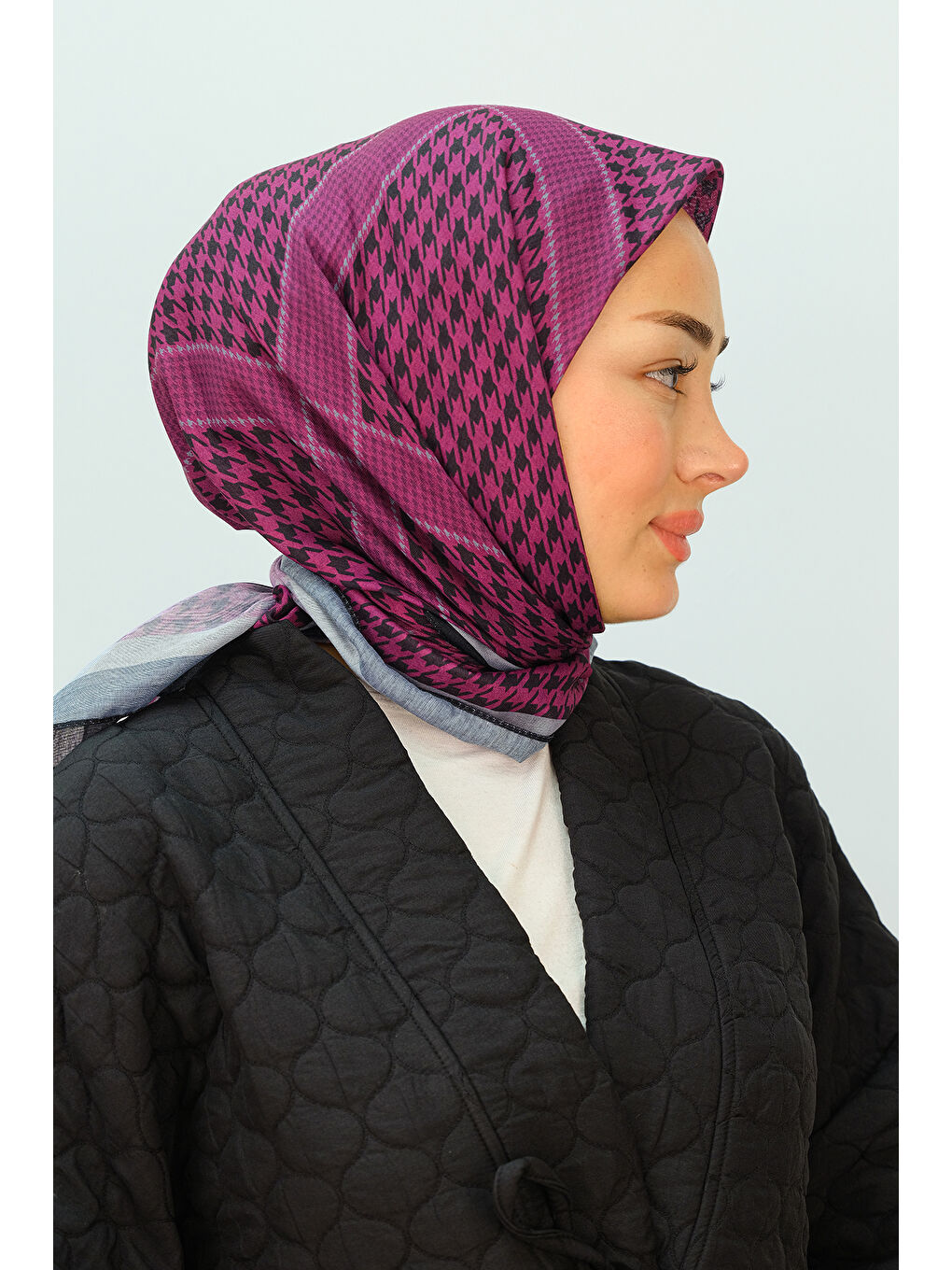 Locco Moda Desenli Soft Eşarp Mürdüm - 2