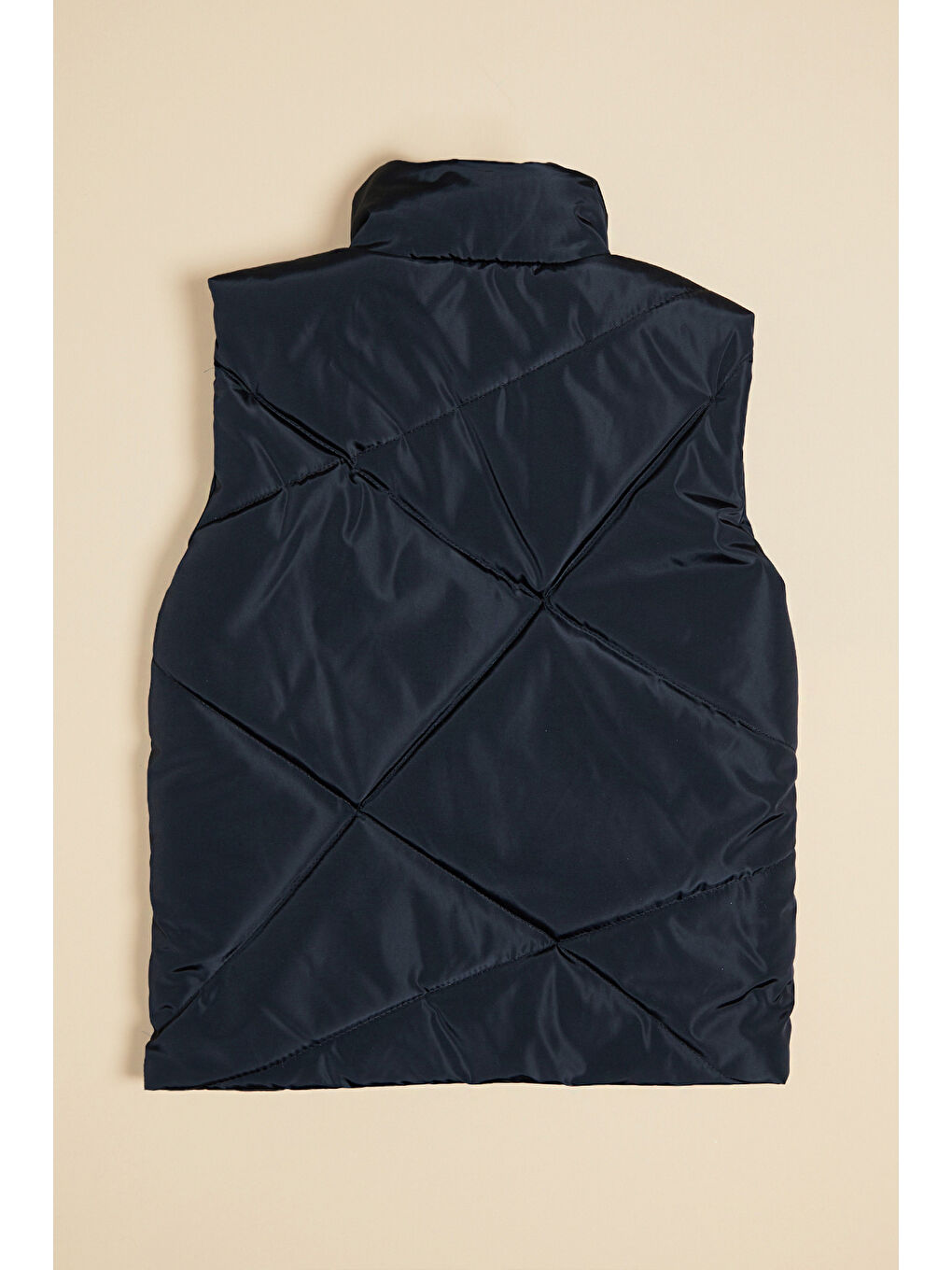 Siyah Fermuarlı Dik Yaka Kız Çocuk Şişme Yelek-1