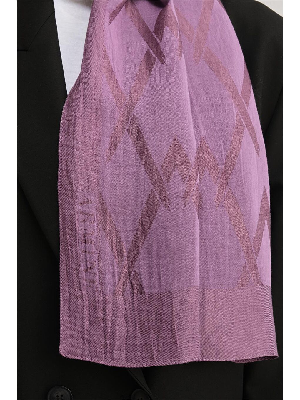 Mor Lyocell Naia Zikzak Desen Şal 1113-28-1