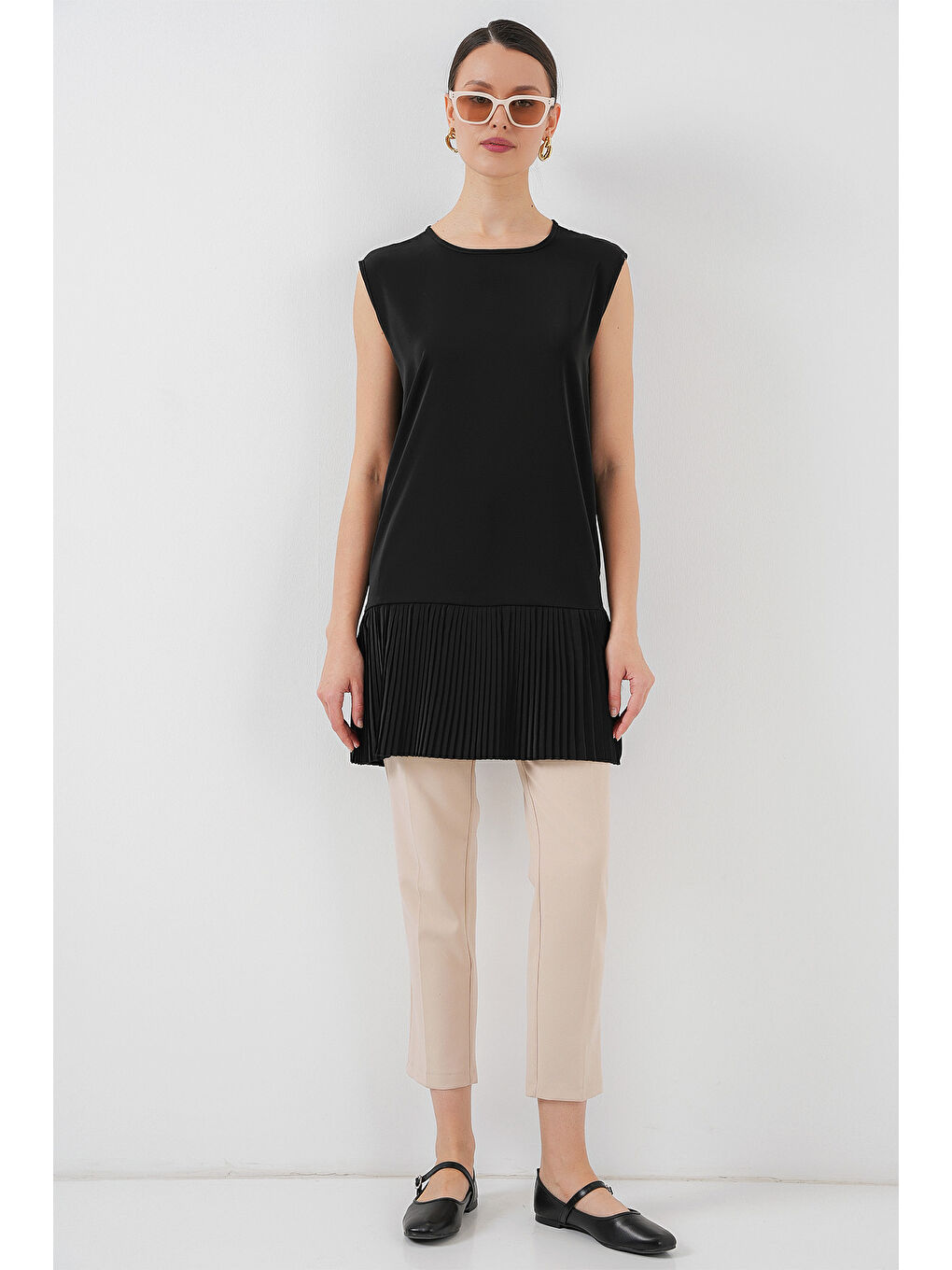 Kadın Piliseli Kolsuz İçlik 2493 - Siyah-2