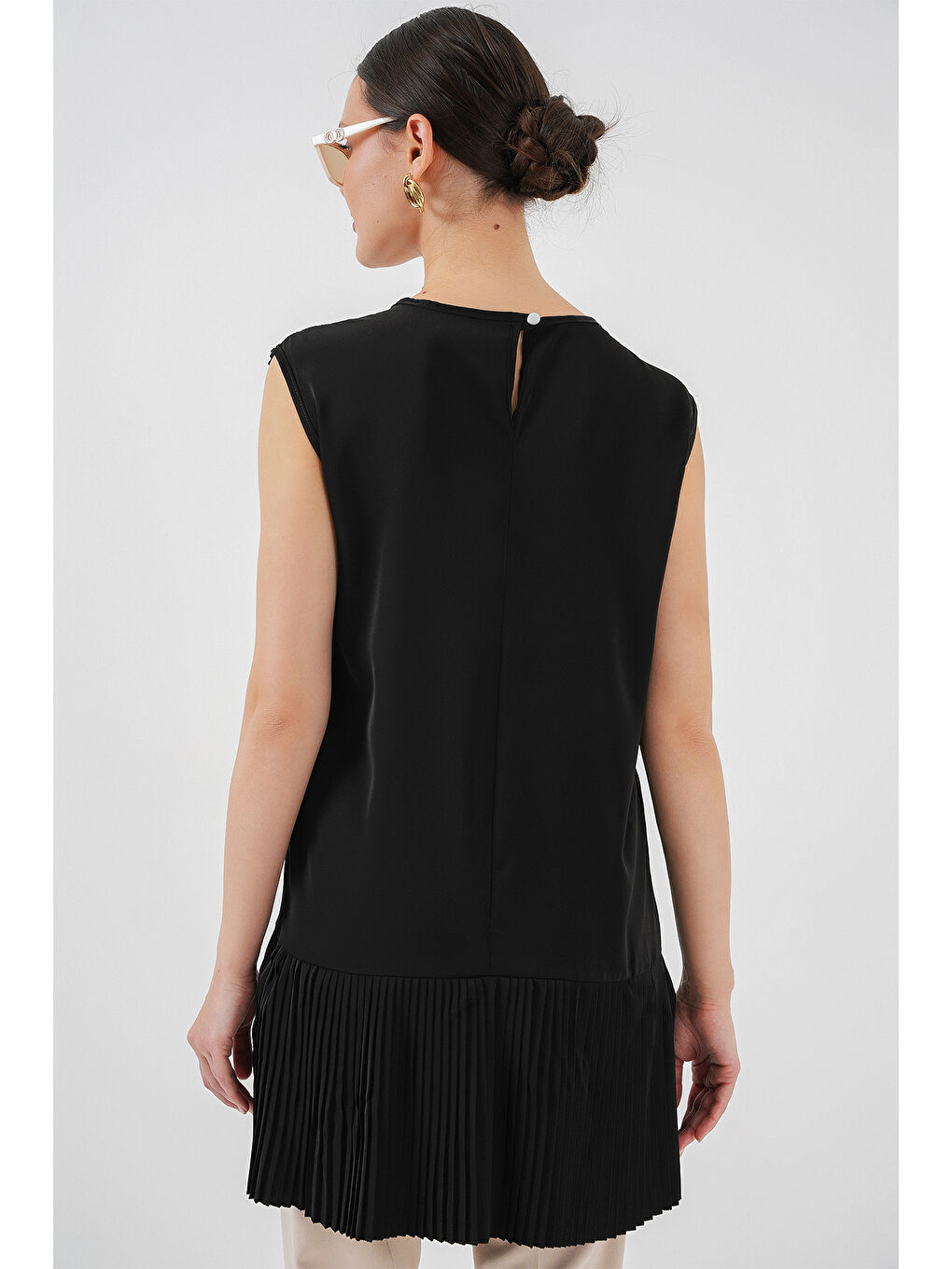 Kadın Piliseli Kolsuz İçlik 2493 - Siyah-4