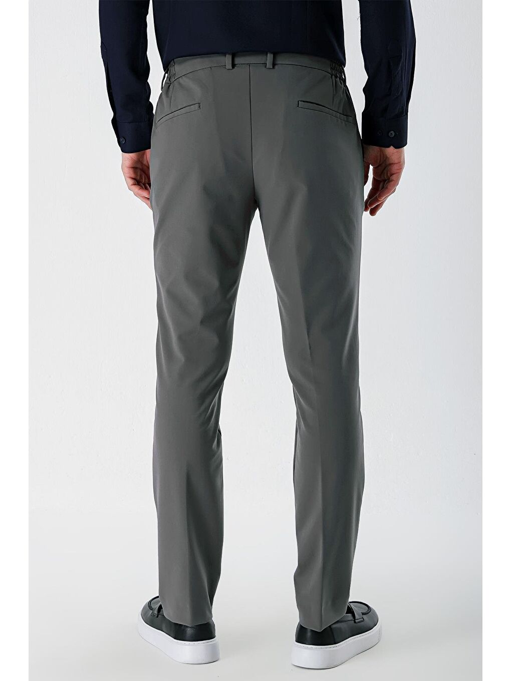 Koyu Gri Esnek Lastikli Yandan Cepli Casual Slim Fit Jogger Pantolon 1003240155-6