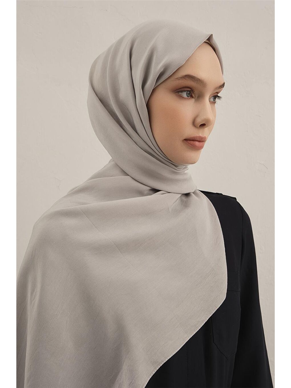 Gri Bordürlü Lyocell Şal 23-1