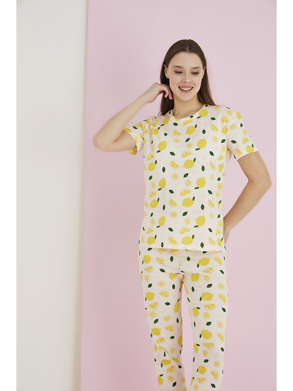Bej Penye Pijama Takımı 7091-19