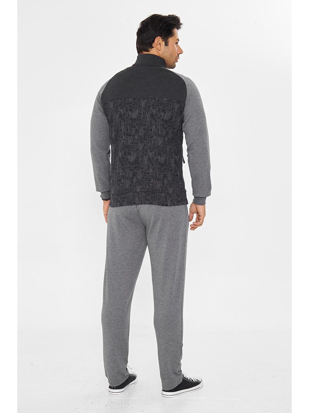 Erkek Tam Fermuarlı Eşofman Takımı Antrasit 5817-A-4