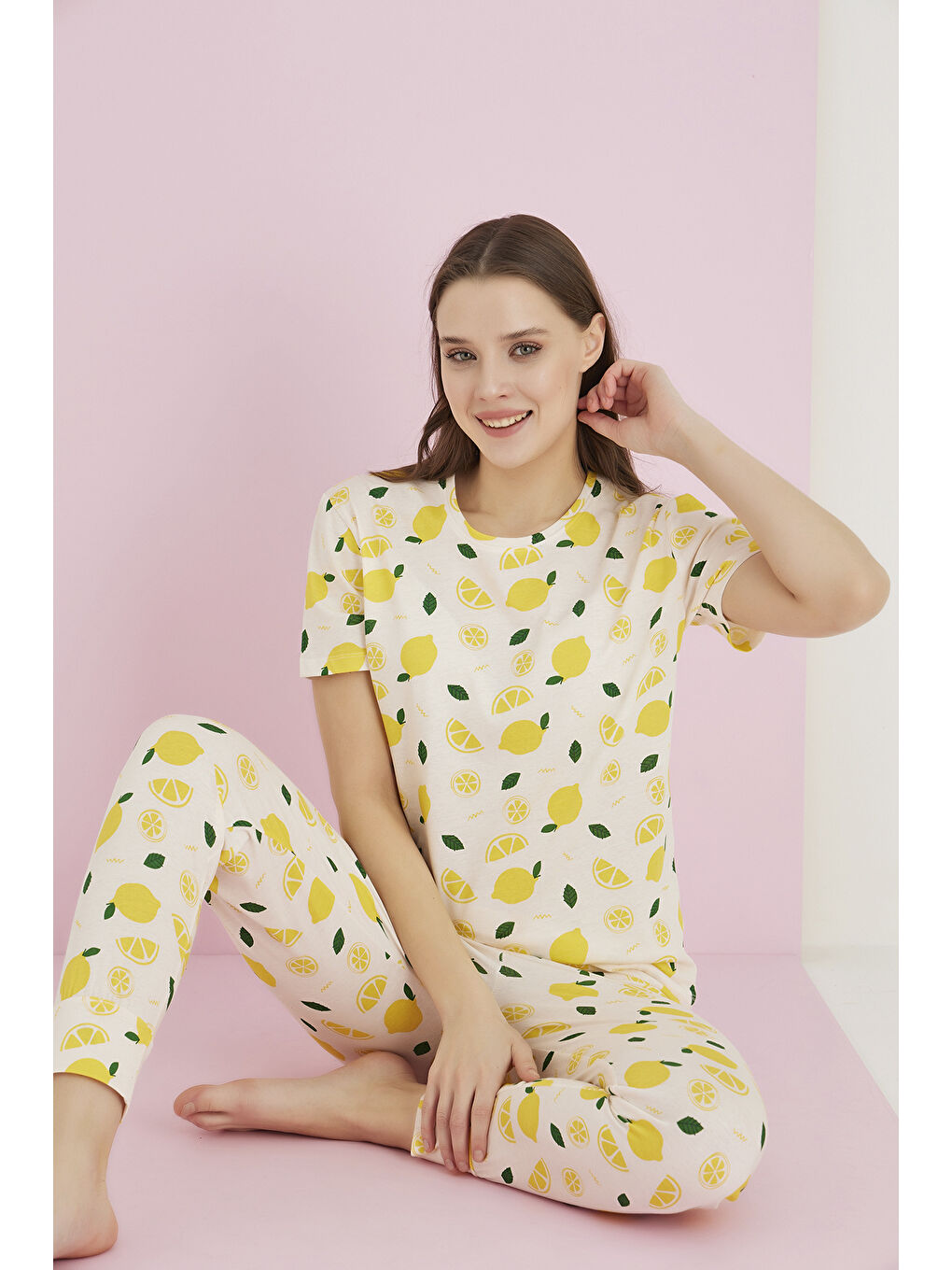 Bej Penye Pijama Takımı 7091-19-1
