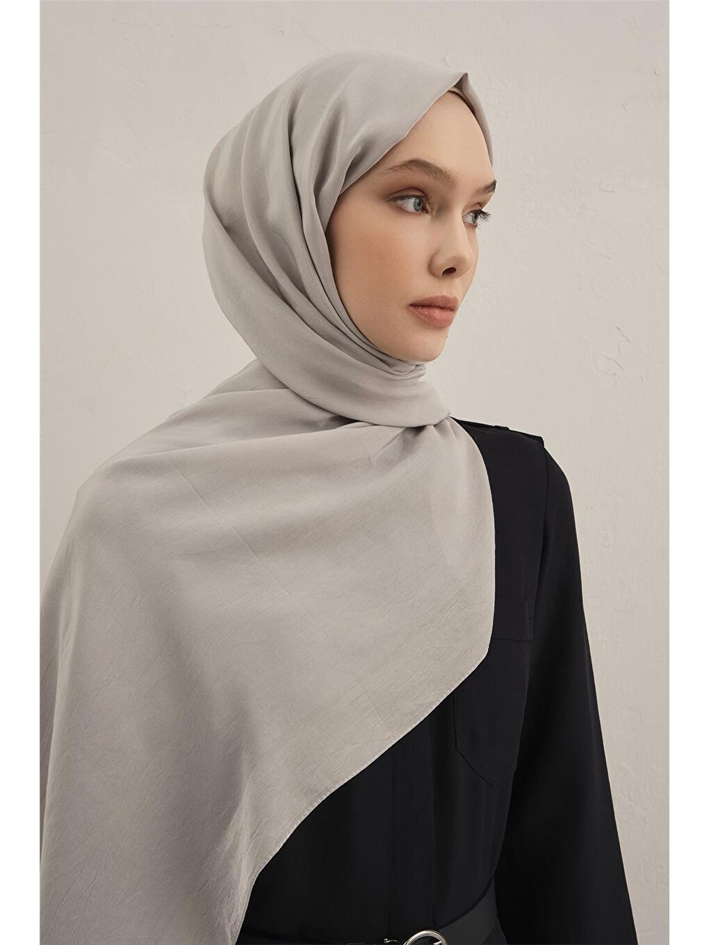 Gri Bordürlü Lyocell Şal 23-2