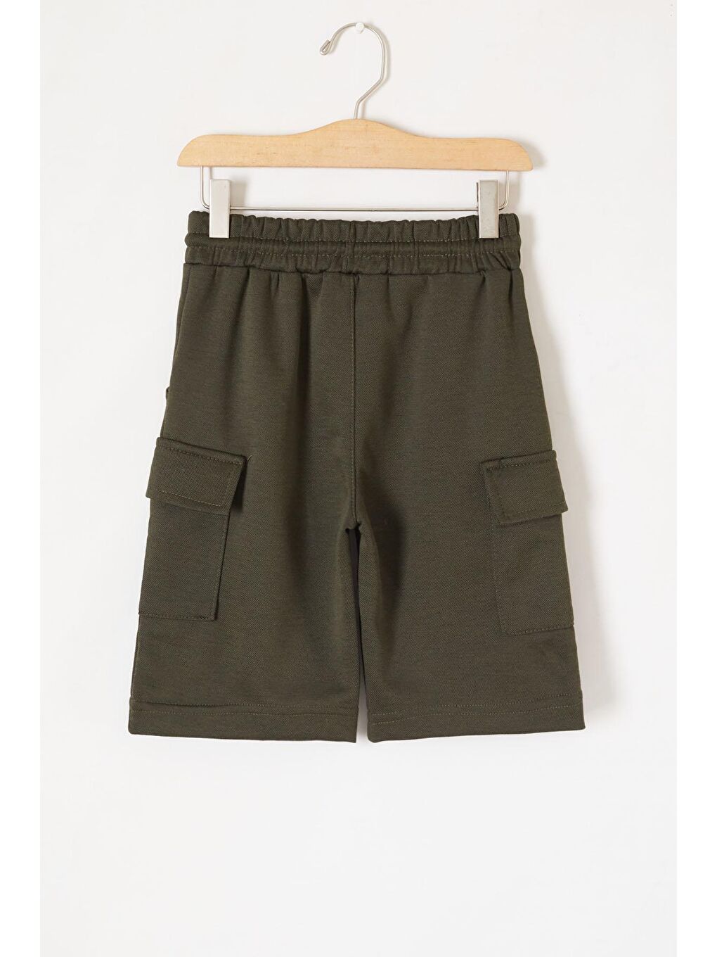 Haki Kargo Cepli Erkek Çocuk Beli Lastikli Şort 20878-1
